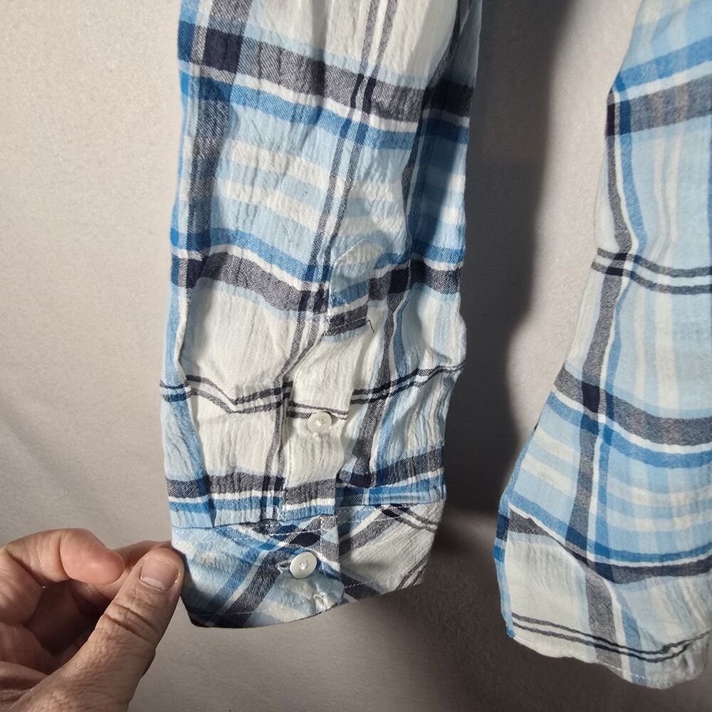 North River Outfitters Womens Size 2XL Plaid Button Down Shirt Blue Gray New - Picture 12 of 13